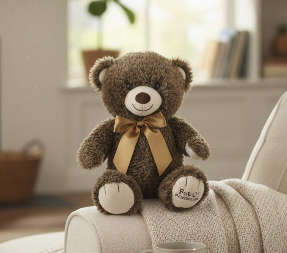 FAO Schwarz 17" Brown Teddy Bear Plush Stuffed Animal Bow Tie